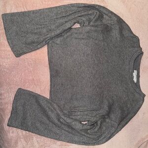 Urban Renewal Waffle Knit Drippy Sleeve Crop Top